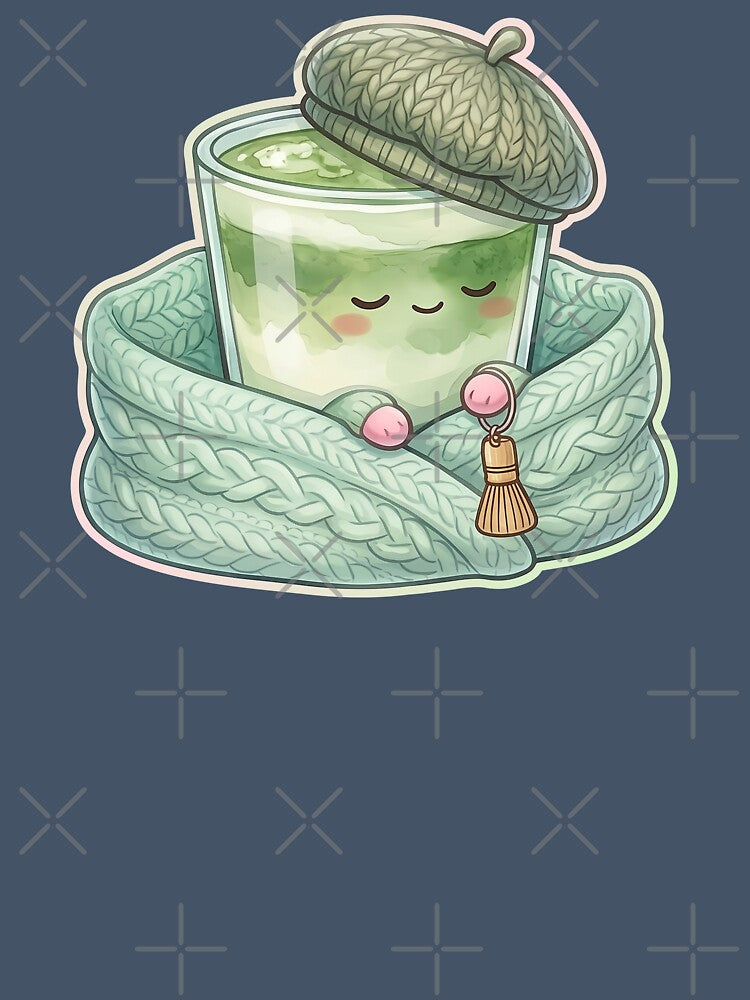 Sleepy Matcha Latte with Bamboo Whisk – Cozy Kawaii Drink by MerchYouSearch