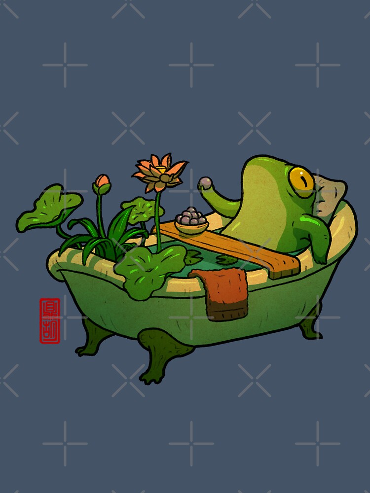bathtime frog by DingHuArt