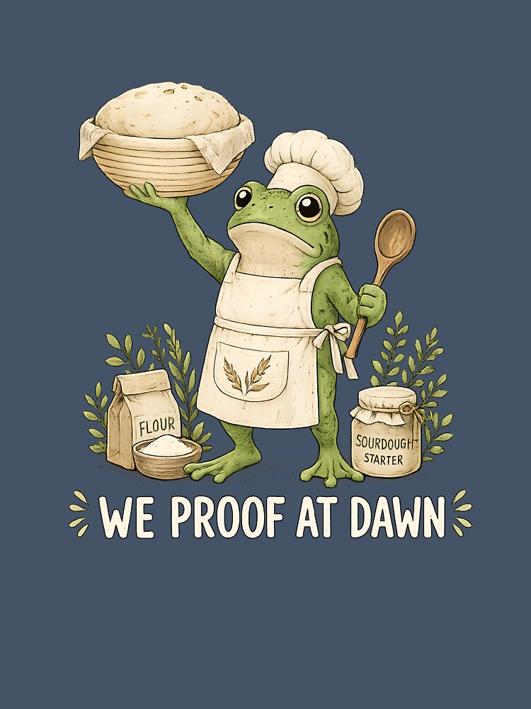 We Proof At Dawn Sourdough Shirt, Funny Frog Meme Bread Baking Tee, Sourdough Starter Baking Lover TShirt, Gift for Baker by greatmar1
