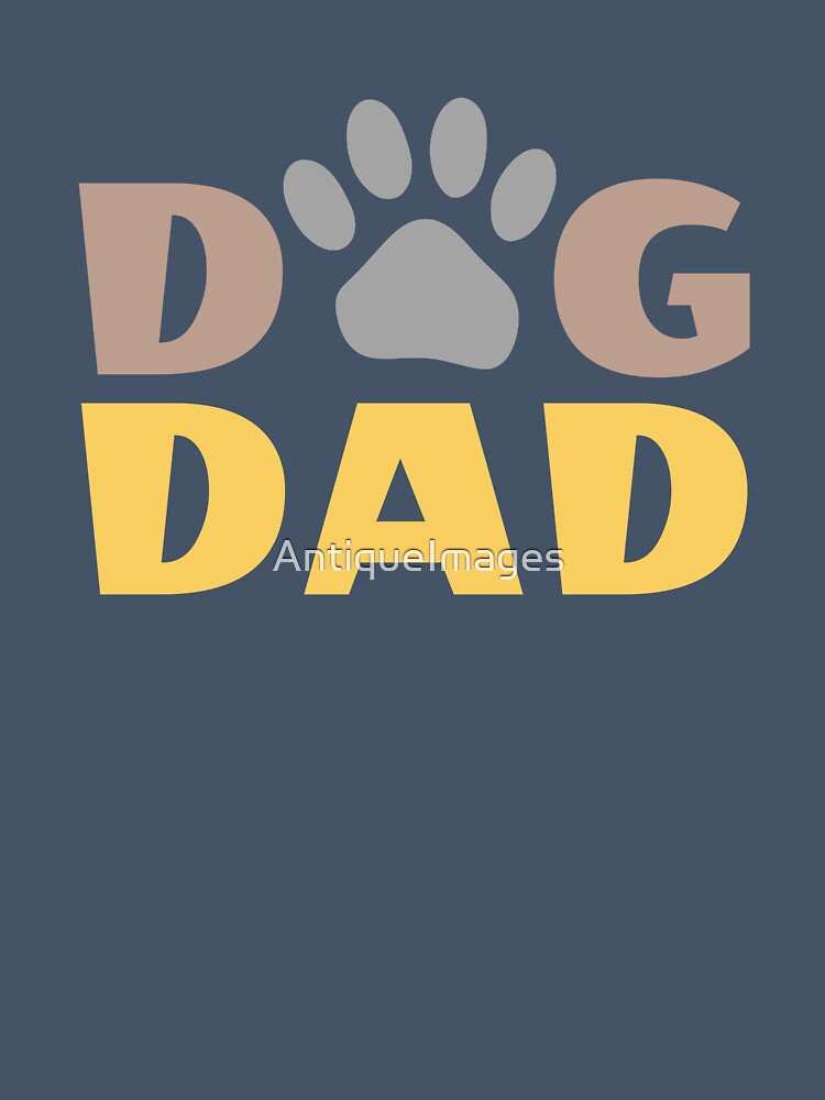 Dog Dad Paw Print Dog Lover Canine Father by AntiqueImages