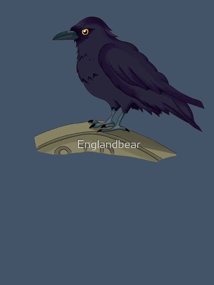 Richard the Raven: British Folklore Guardian (Black Raven on Gravestone) by Englandbear