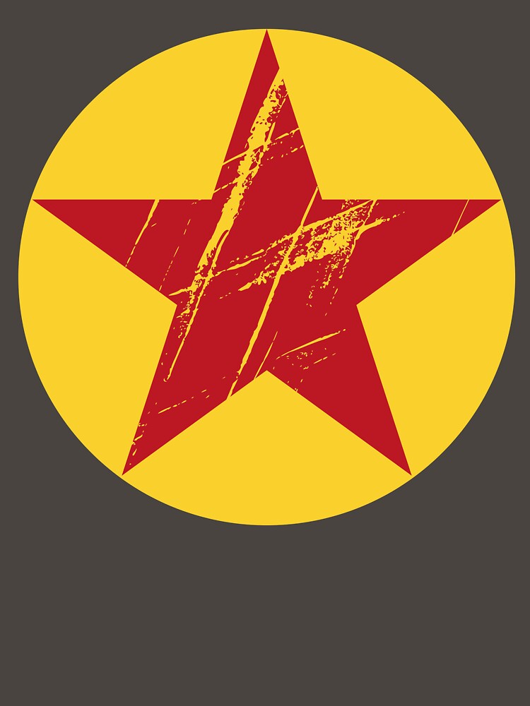 Vintage Red Star – Classic Symbol on a Yellow Background by Marcus Echo Wear