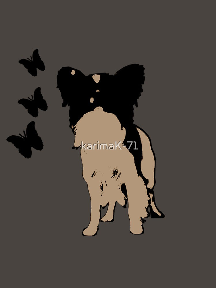 Dog papillon and butterflies by karimaK-71