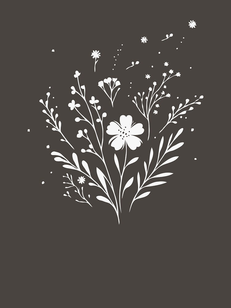 Womens Minimalist Floral T-Shirts, Gifts for Women, Flowers Crewneck Sweatshirt, AestheticTees, Floral Shirts for Women, Wild Flowers Graphic Tees by teecraftstudios