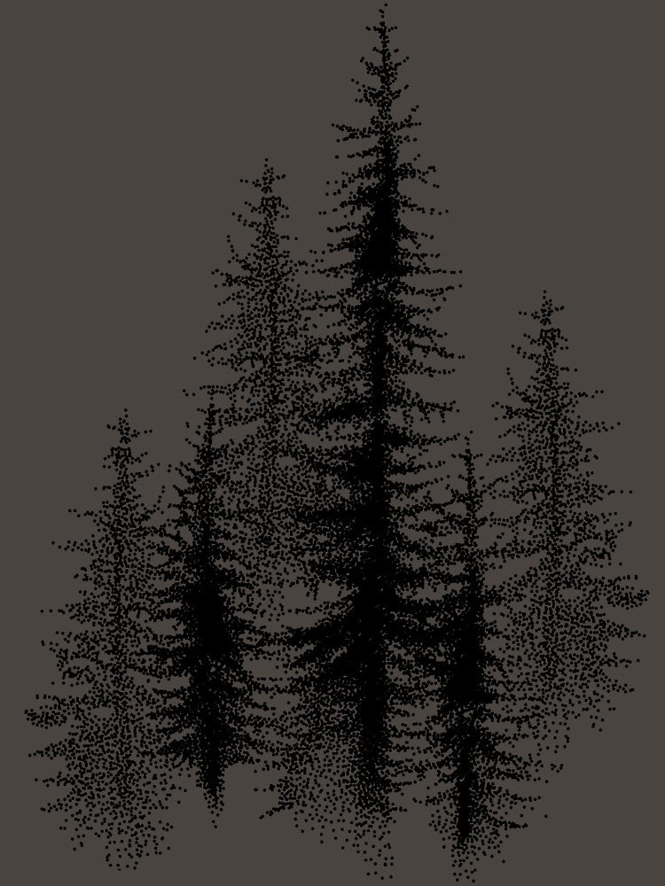 Dotwork black scandinavian forest. by Bokasana
