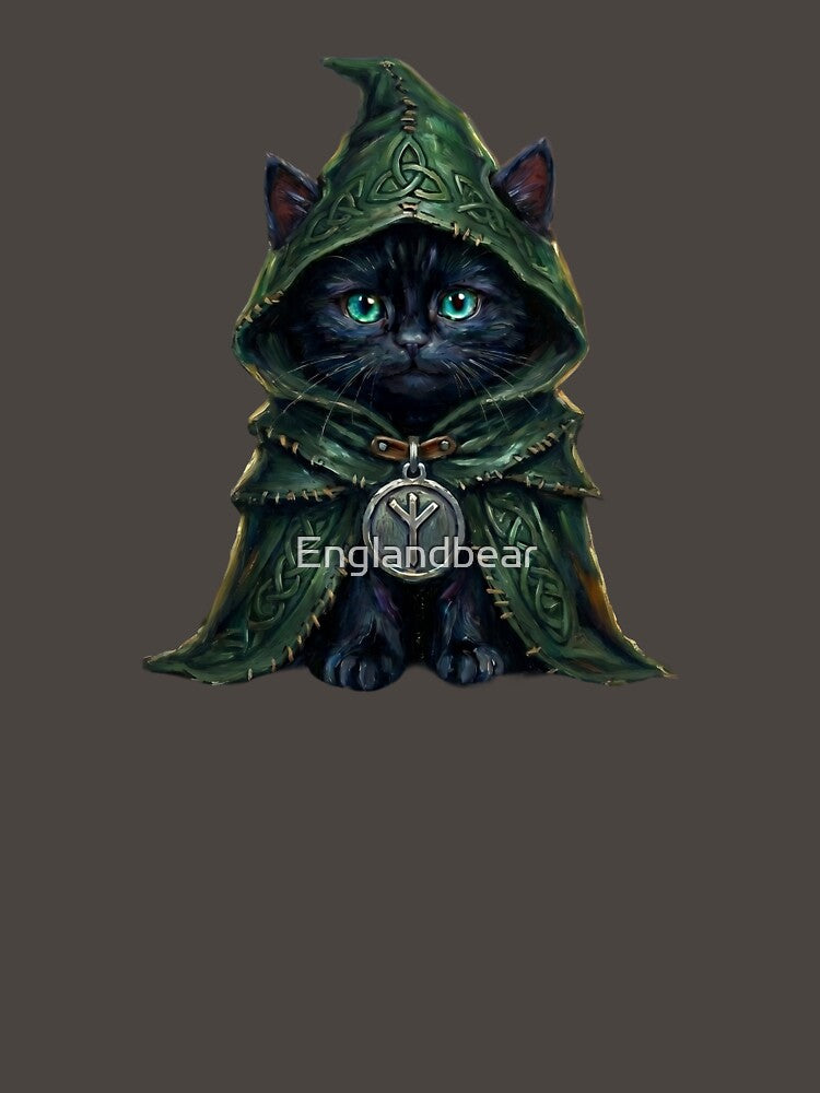 Keeper of the Autumnal Haven - Celtic Folklore Black Cat in Autumn by Englandbear