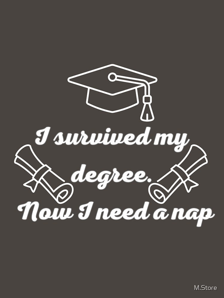 Funny Graduation 2026 - I Survived My Degree Nap Sticker by M.Store