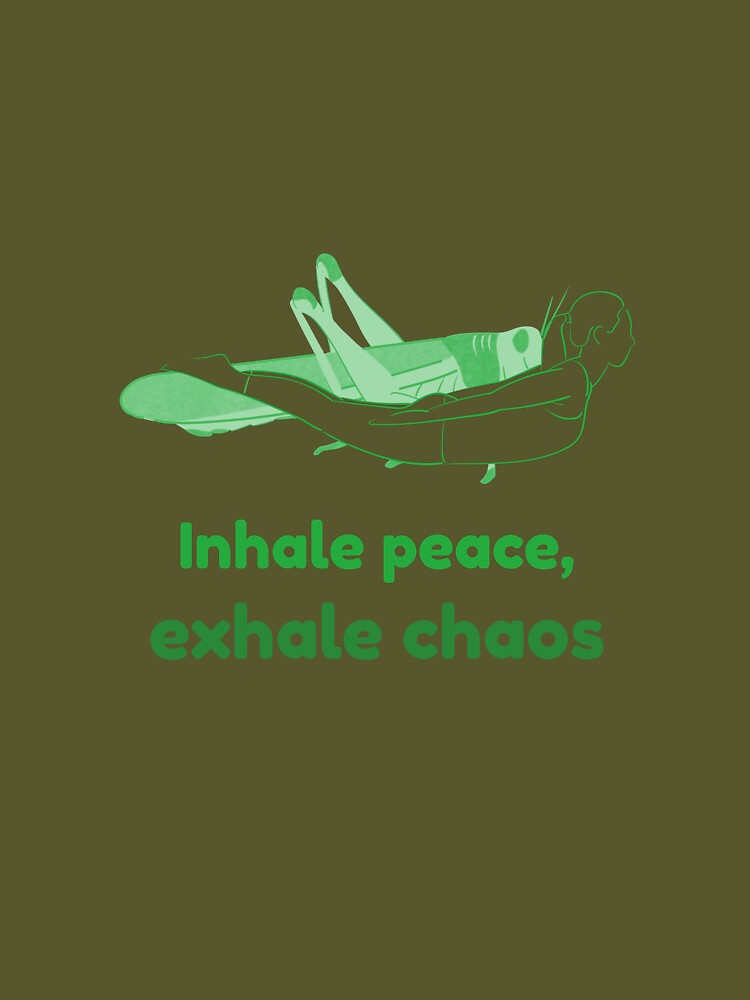 Grasshopper Yoga Pose Parsva Bhuja Dandasana – Inhale Peace Exhale Chaos Mindful Yoga Design by WellspringXflow
