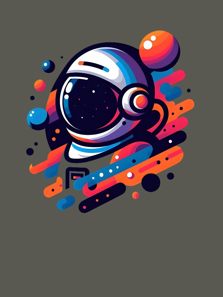 Colorful Space Astronaut Helmet – Cosmic Galaxy Illustration by PalmixArt