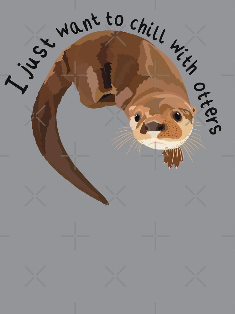 O is for Otter, Otter Artwork – Playful Aquatic Mammal Illustration and Wildlife Design by PrettylittlepastelUk