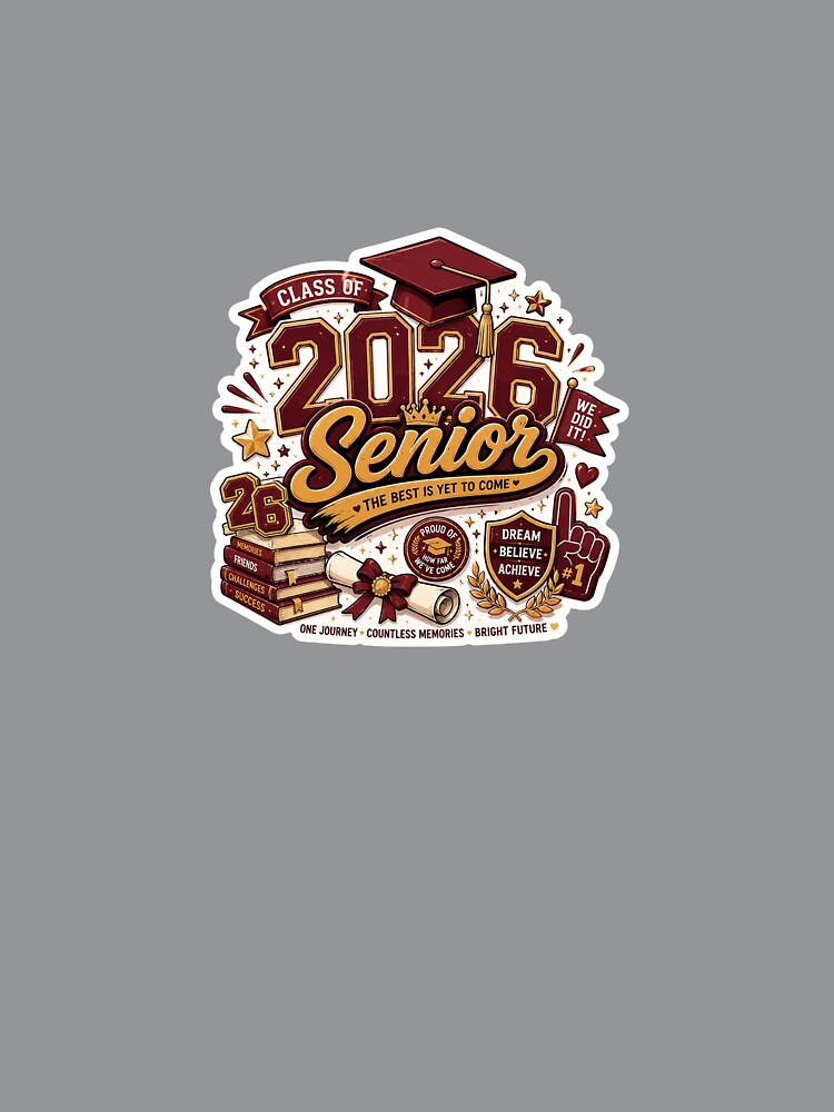 Class of 2026 Senior Sticker – Graduation Maroon Gold Aesthetic by Digital_products_0111