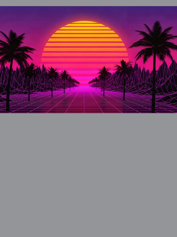 Retro Synthwave Sunset Drive with Palm Trees by powersunlight