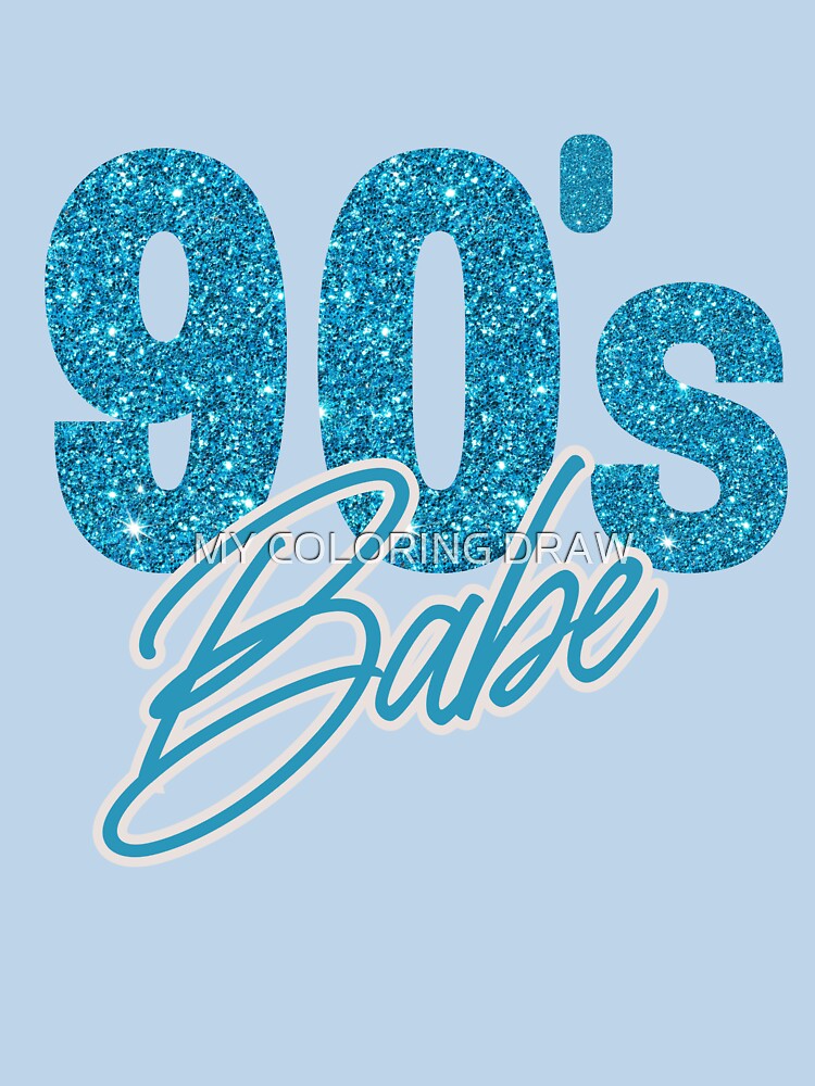 90's Babe in light blue by MY COLORING DRAW