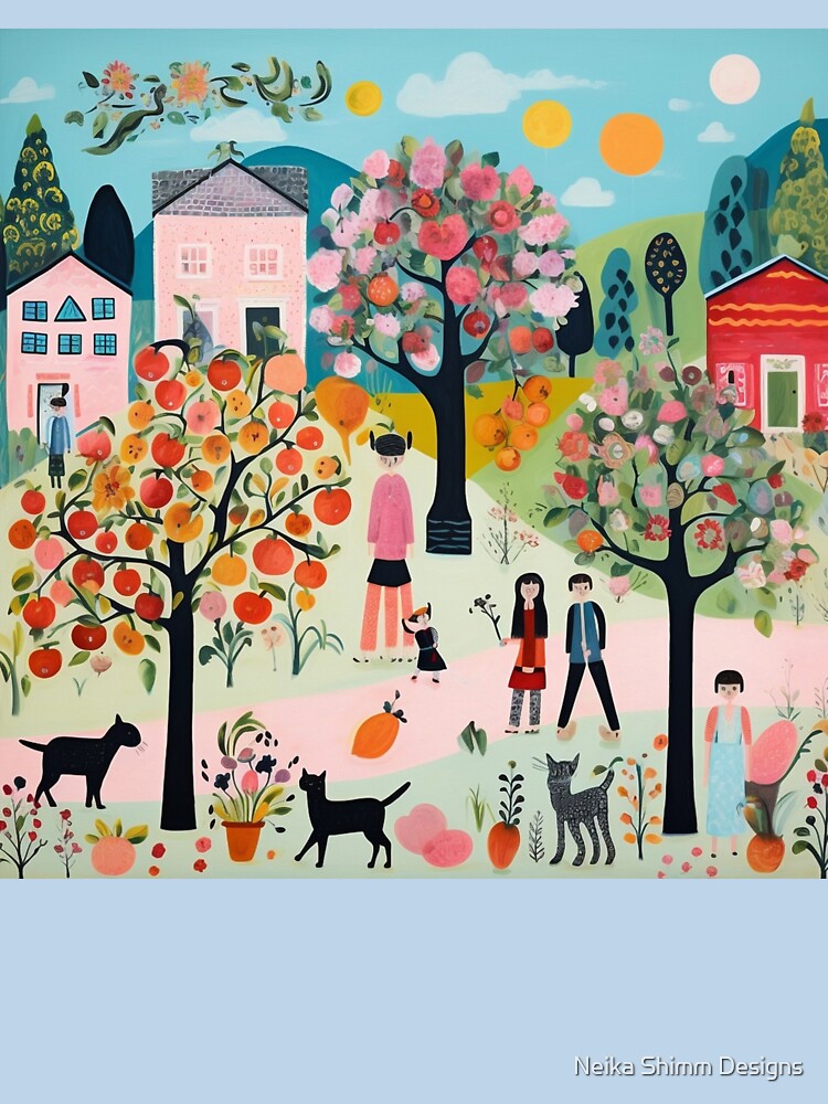 Folk Art Orchard Village by Neika Shimm Designs