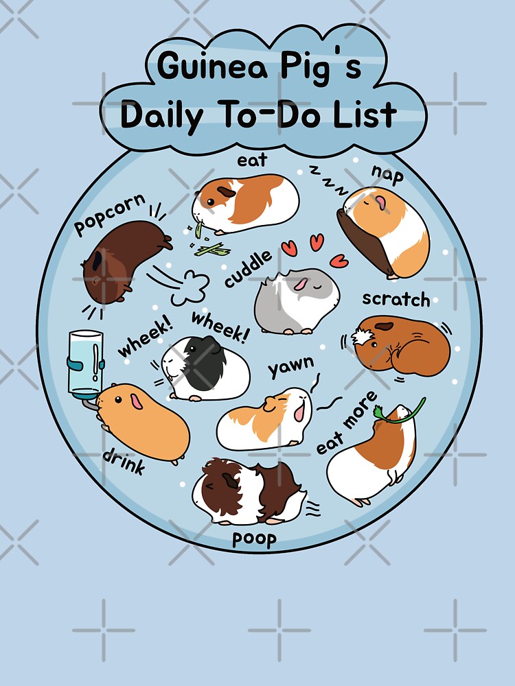 Guinea Pig Daily To-Do List - Blue Background by Lulupainting
