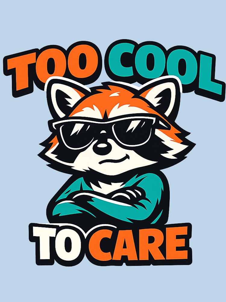 Too Cool to Care – Cute Raccoon with Sunglasses Cartoon Design by ArtisticHeart21