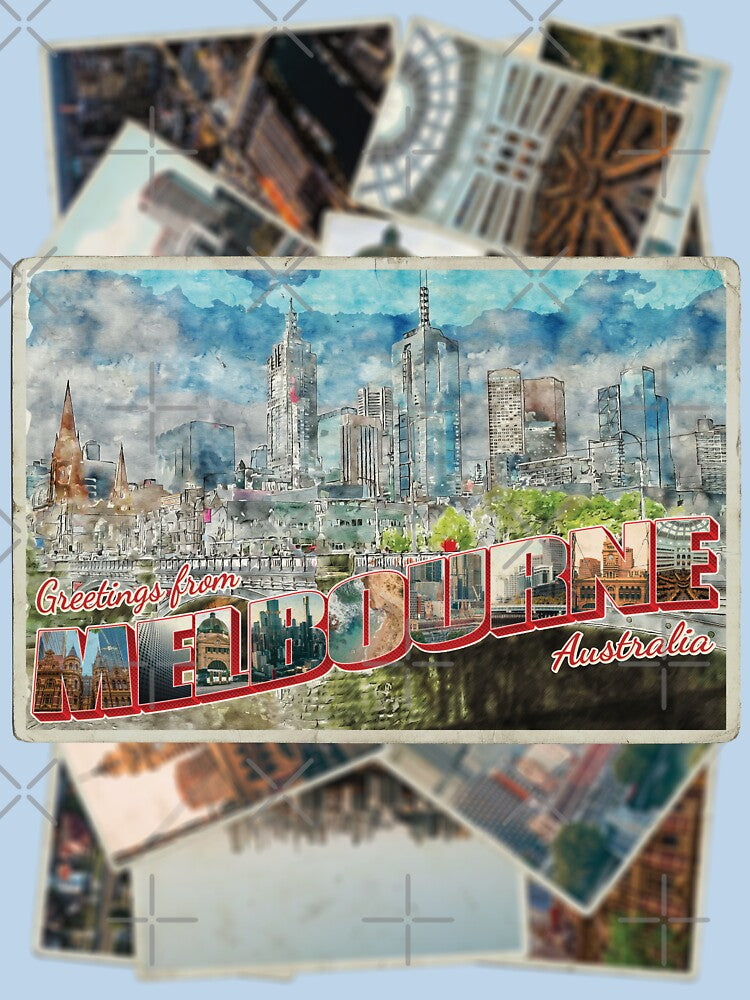 Greetings from Melbourne in Australia Vintage style retro souvenir by DeveloperProp0