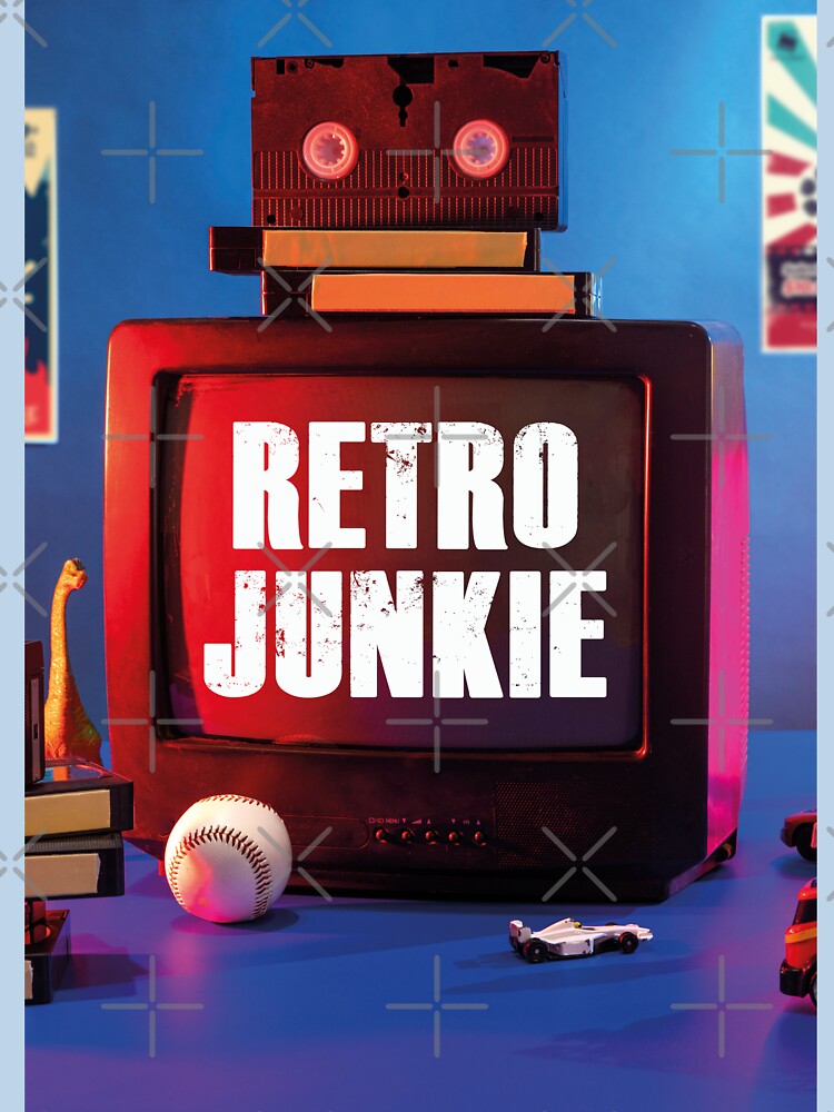 Nostalgic retro still life with a tube television and VHS tapes by Mauswohn