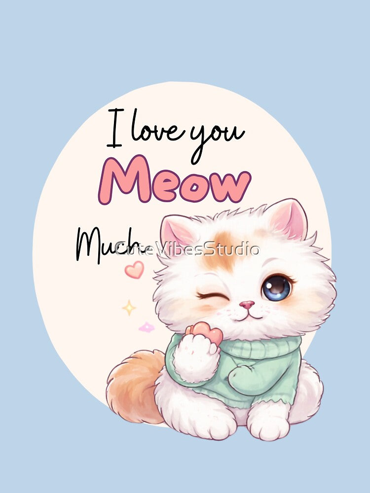 I Love you Meow Much| Cute Cat Lover Design by CuteVibesStudio