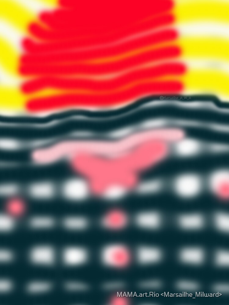 Distorted Sunset - Abstract Blurred Neon Yellow and Red Sun Painting by MAMA.art.Rio <Marsailhe_Milward>