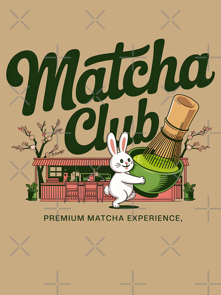 Matcha Club Premium Matcha Experience Cute Bunny Tea Lover Shirt by Raw Tigers