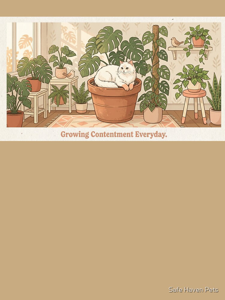 Growing Contentment Every Day Cozy Cat Plant Lover by Safe Haven Pets
