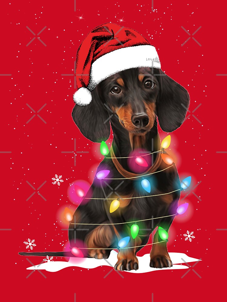 Dachshund Christmas Lights With Snow Sweater by DogsHearted