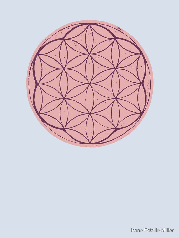 Flower of Life Linocut - Rose + Beet by Irene Estelle