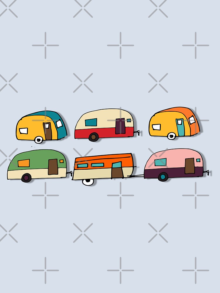 Retro Campers Teal #Midcenturymodern by susycosta