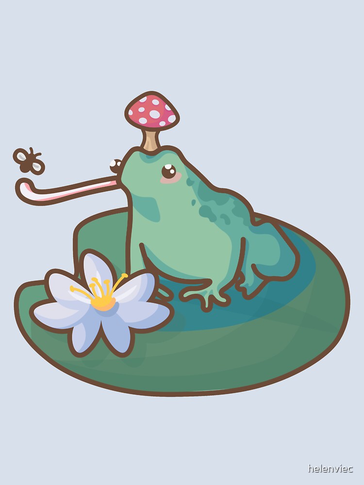 frog living his best life on a lilypad by helenviec