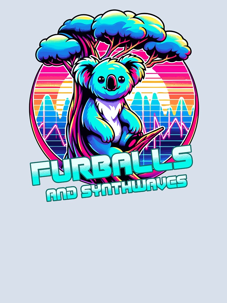 FURBALLS AND SYNTHWAVES – Neon Koala Retro Design by SunsetReverie