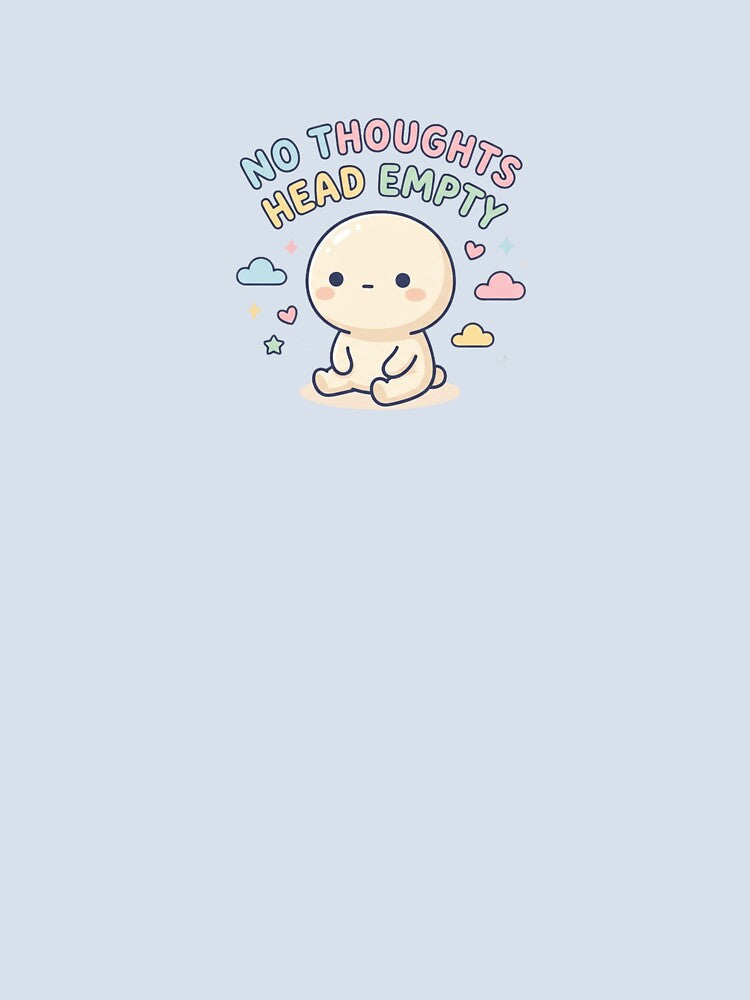 No Thoughts Head Empty Sticker | Minimal Aesthetic by CutePlix