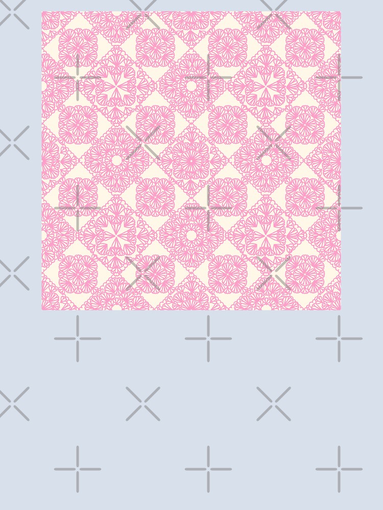 Pink granny squares over cream by marufemia