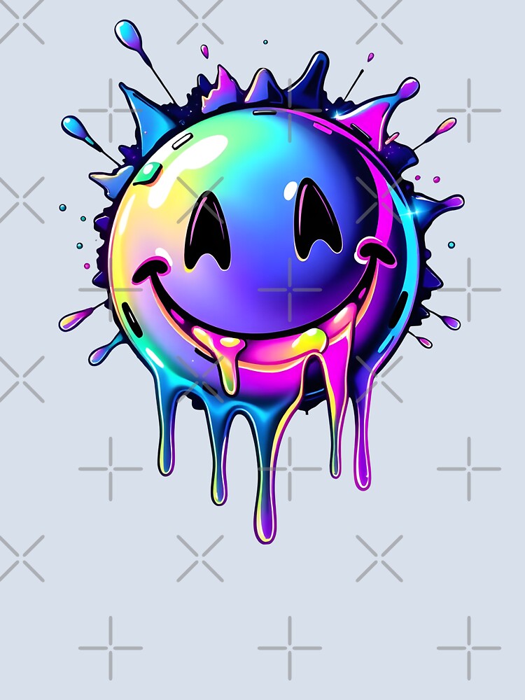 CMYK: Iridescent Chrome Smiley by Indoni