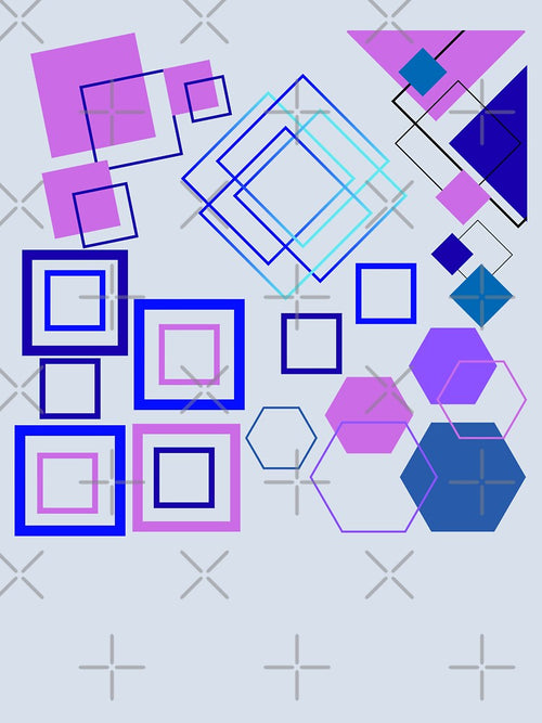 Abstract Geometric Shapes Pattern | Blue & Purple Modern Design by digitaldemart