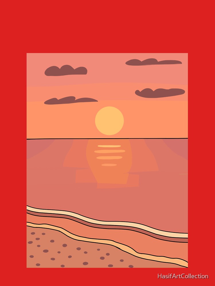 Sunset minimalist landscape. by HasifArtCollection