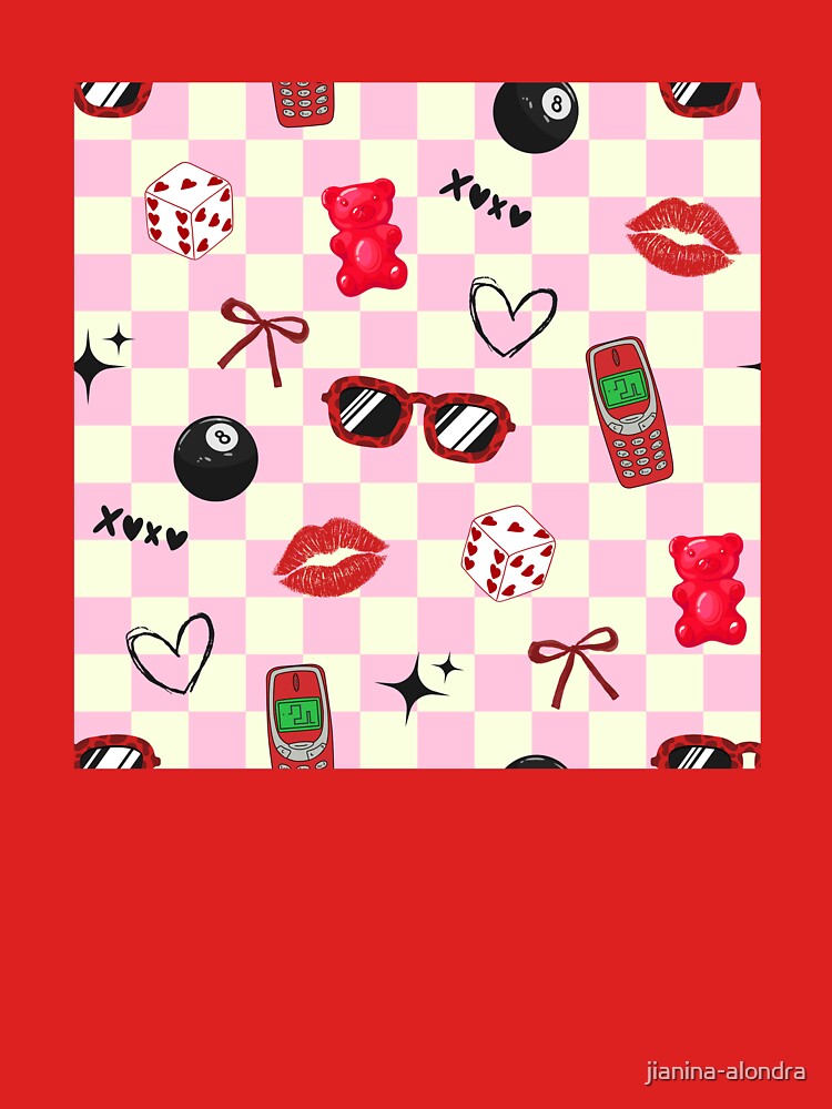 Pink Y2K Retro Girly Pattern by jianina-alondra