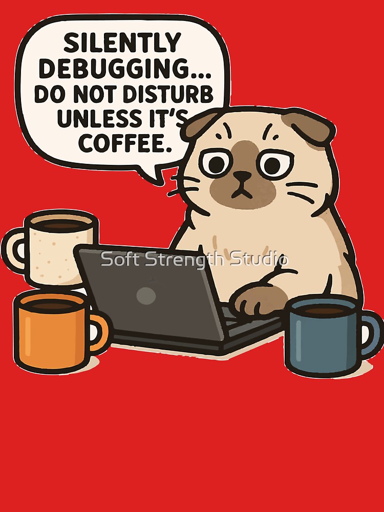 Siamese Cat Coder – Funny Debugging Coffee Lover Cat – Do Not Disturb Programmer Gift by Soft Strength Studio