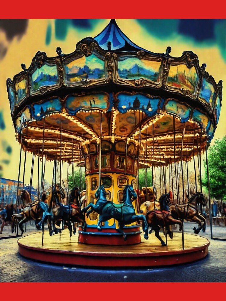 "Joyful Carousel: A Whimsical Merry-Go-Round Experience" by Artisticanvas