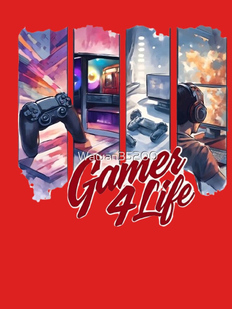 Gamer 4 Life – Stylized 4-Panel Gaming Poster | Modern Retro Digital Art by Wawan35200