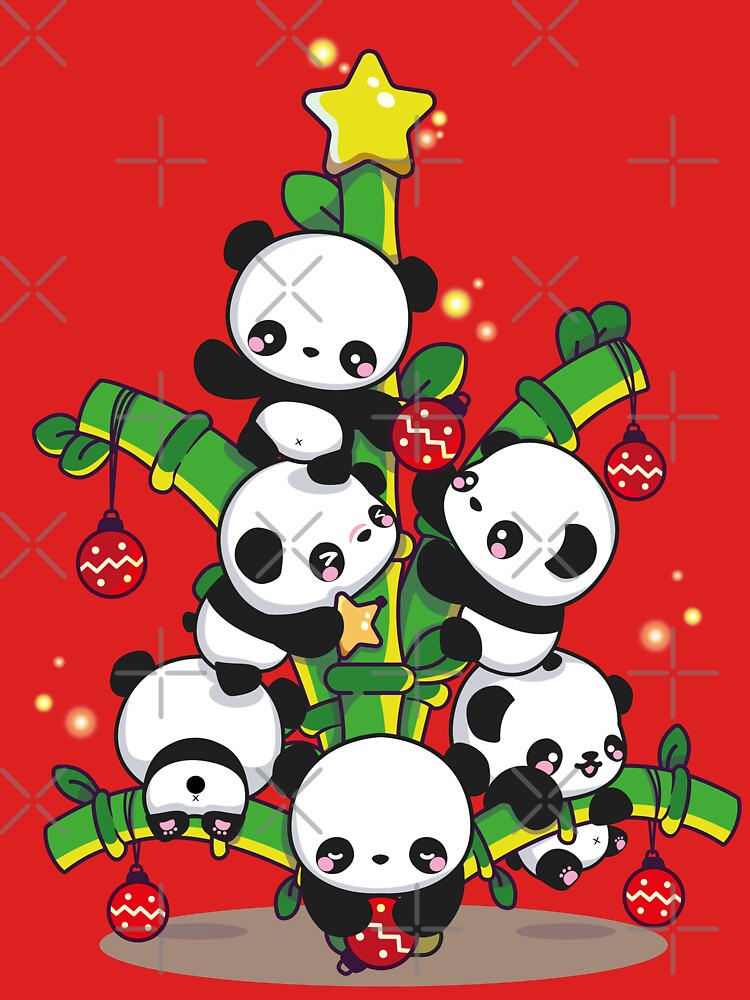 Panda Christmas Tree – Cute Kawaii Holiday Tee by HOLY-D-TEE