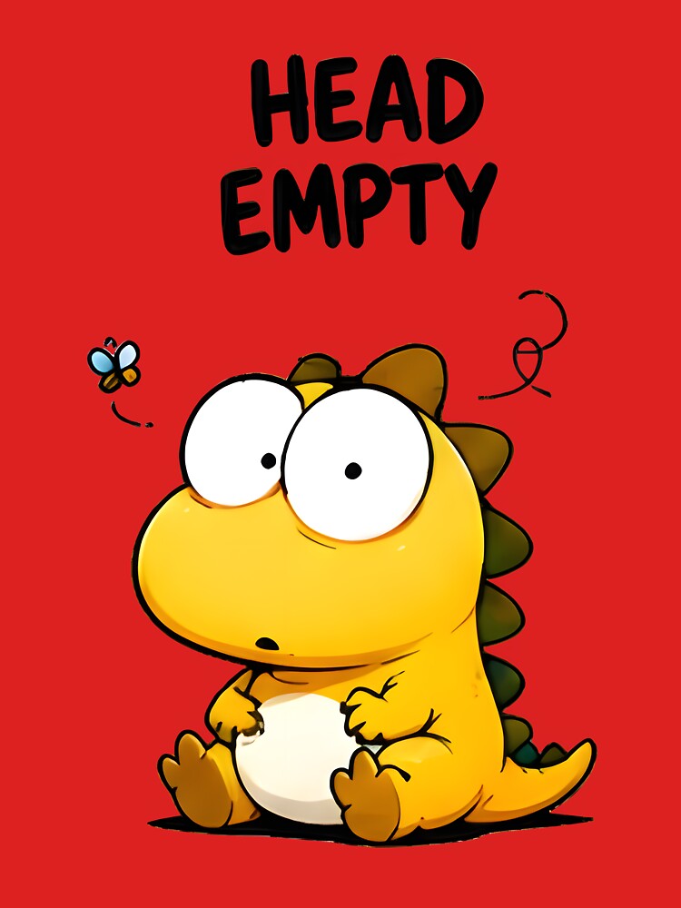 Head Empty Spaced Out Dinosaur by PreeCha Art & Co.