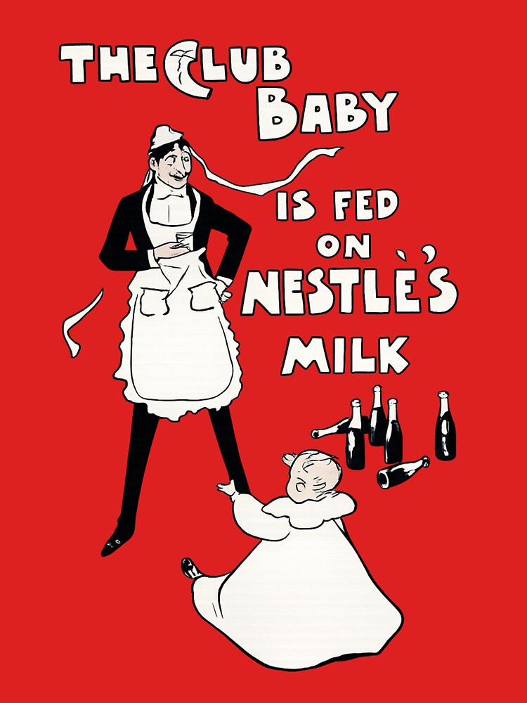 Vintage Nestle's Milk Advert Poster by RetroRabbitCo