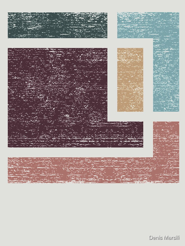Abstract Geometry with Earth Tones Distressed Design by Denis Marsili