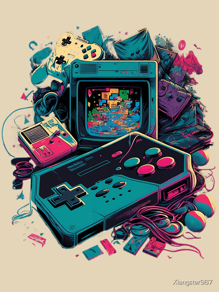90s retro gaming with vivid colours by Xiangster987
