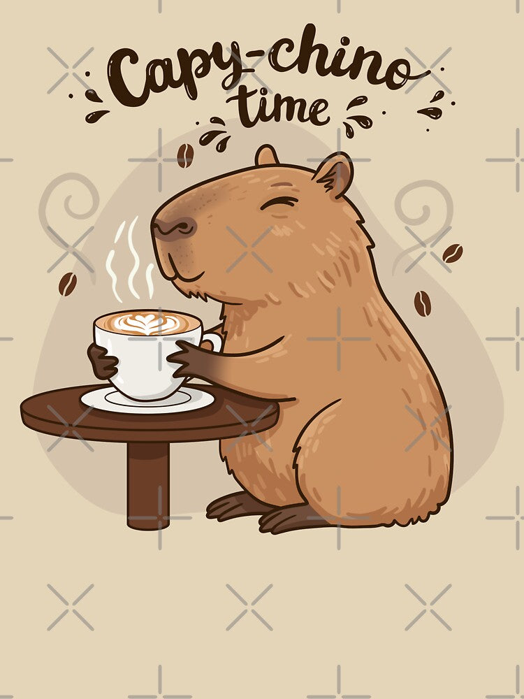 Capybara Cappuccino, Cute Coffee Art by NovaFlair-Co