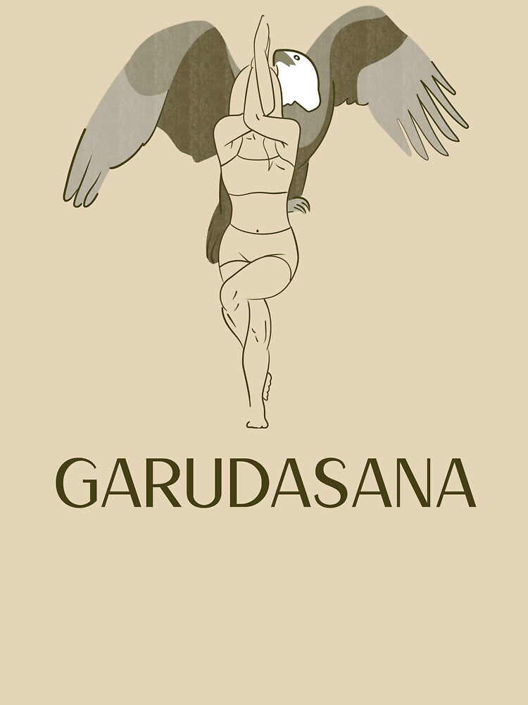 Eagle Yoga Pose Garudasana – Balance and Focus Spiritual Yoga Design by WellspringXflow