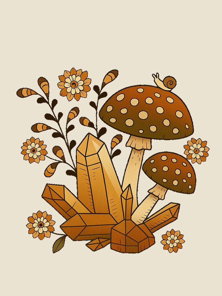 Mushrooms and Crystals in Autumn Style by VibesNunes.desigs