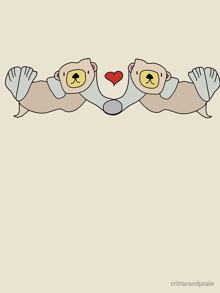 Otters in Love Pattern by critterandposie