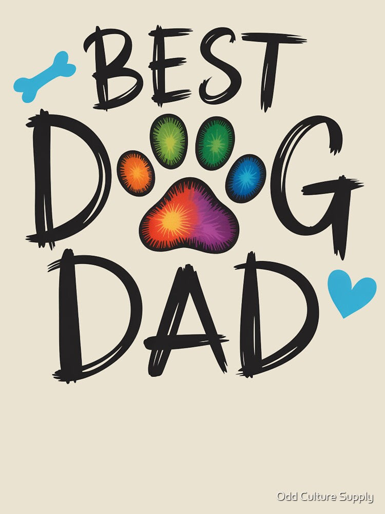 Best Dog Dad Paw Print by Odd Culture Supply